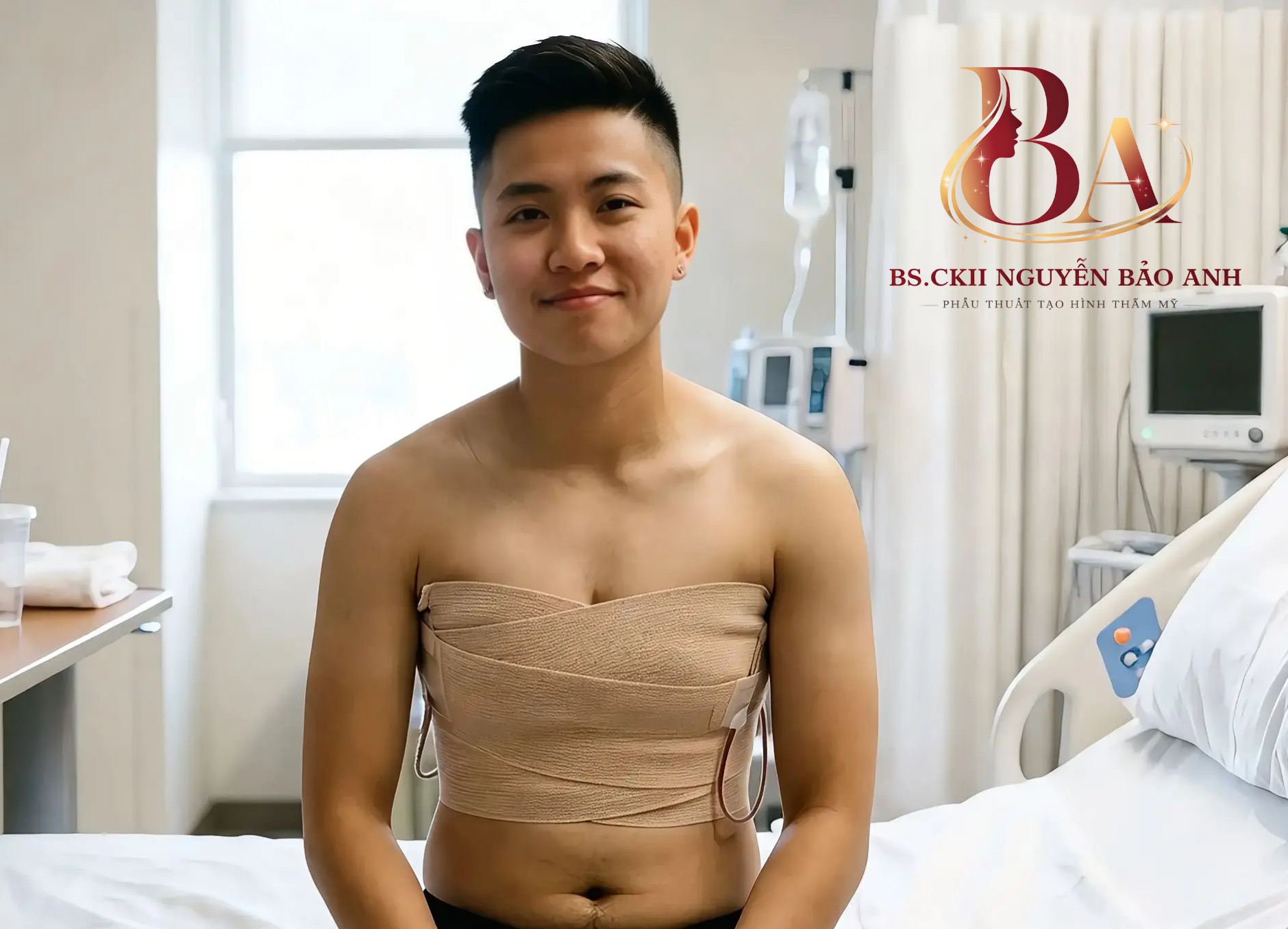 Băng ép y tế cố định form ngực sau khi cắt ngực transguy - BS Bảo Anh